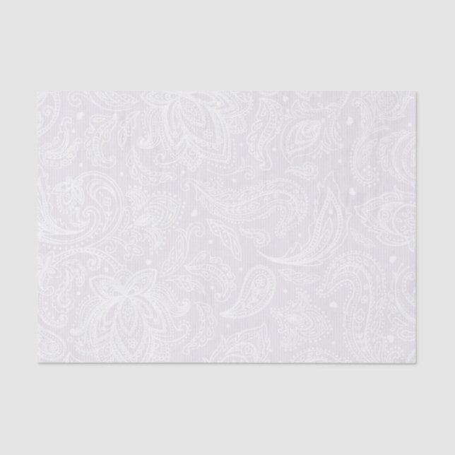 Elegant White Paisley Lace Seidenpapier (Vorderseite)