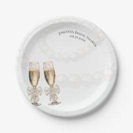 Elegant White Pearls & Prosecco Bridal Shower  Pappteller