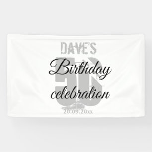 Elegant White Personalisiert 50. Geburtstagsparty Banner