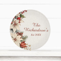 Elegant White Poinsettia Custom Christmas