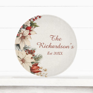 Elegant White Poinsettia Custom Christmas Schneidebrett