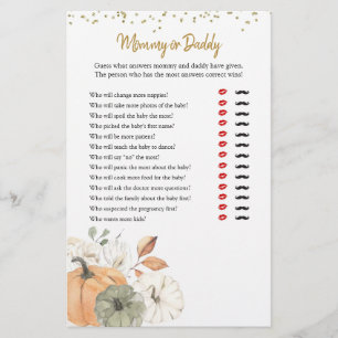 Elegant White Pumpkin Mommy oder Daddy Games