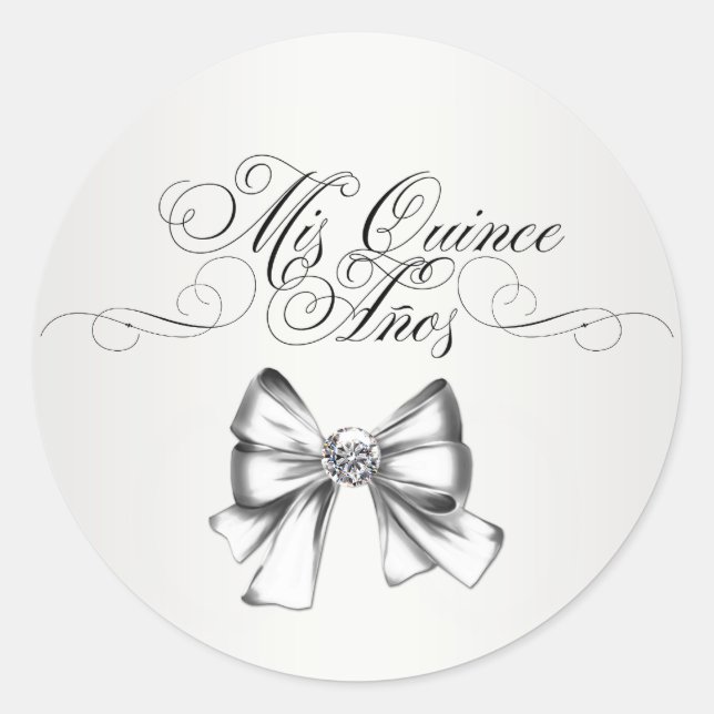 Elegant White Quinceanera Stickers (Vorderseite)