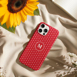 Elegant White & Red Polka Dot Ihre ersten 12 Pro iPhone 16 Pro Max Hülle