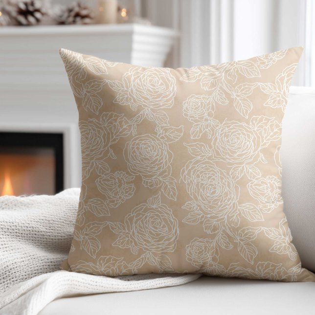 Elegant White Rose Flower  Kissen (Von Creator hochgeladen)