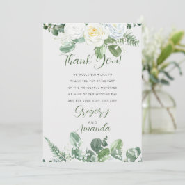 Elegant White Roses & Greenery Einladung
