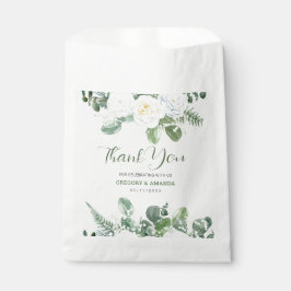 Elegant White Roses & Greenery Geschenktütchen