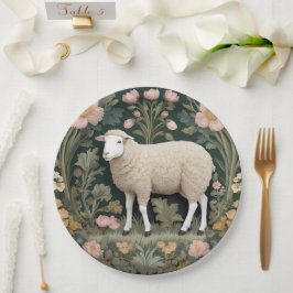 Elegant White Sheep William Morris Inspiriert Pappteller