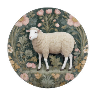 Elegant White Sheep William Morris Inspiriert Schneidebrett