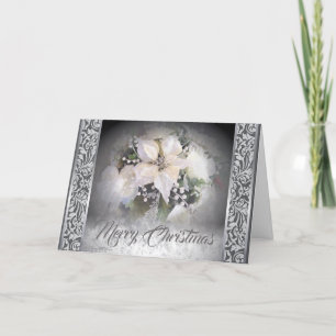 Elegant White & Silver Weihnachten Poinsettia