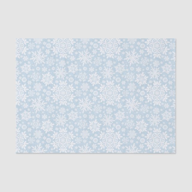 Elegant White Snowflake (Frost Blue) Seidenpapier (Vorderseite)