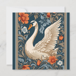 Elegant White Swan William Morris Inspirierte flor
