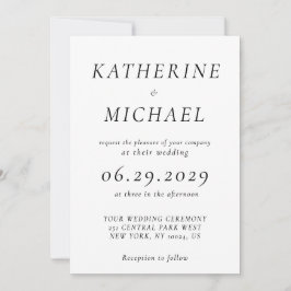Elegant White Timeless Wedding Invitations Einladung