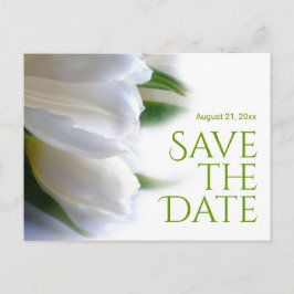 Elegant White Tulips Save the Date Ankündigungspostkarte