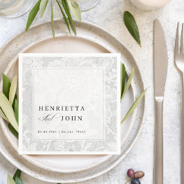 Elegant White Vintage Lace Wedding Serviette