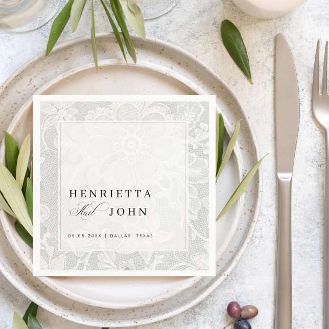 Elegant White Vintage Lace Wedding Serviette (Von Creator hochgeladen)