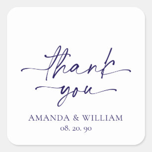 Elegant White Wedding Dankeschön Sticker