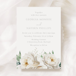 Elegant White Wedding Flowers Wedding Invitation Einladung