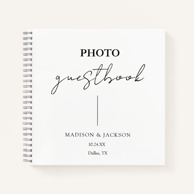 Elegant White Wedding Guestbook Notizbuch (Vorderseite)