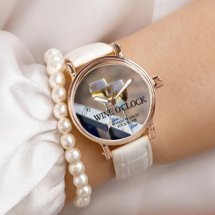 Elegant White Wine O Clock  Armbanduhr