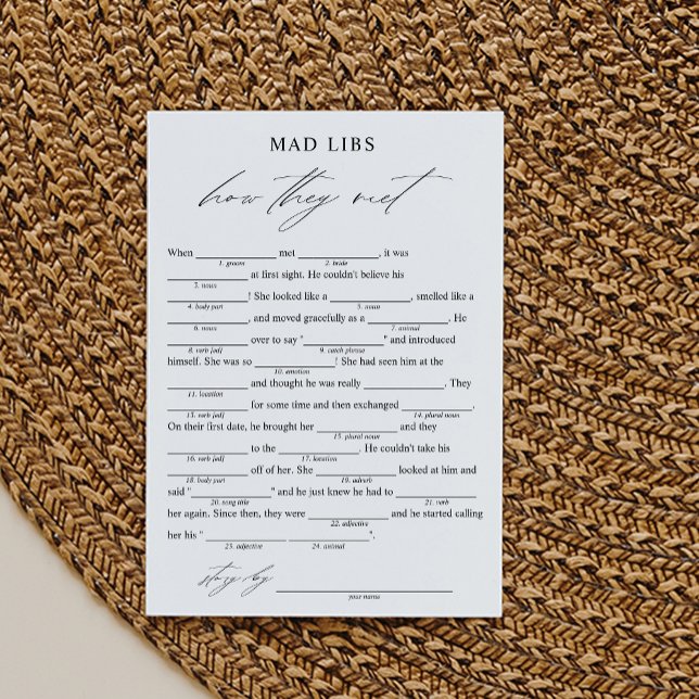 Elegant wie sie Bridal Libs Game treffen Einladung (Von Creator hochgeladen)