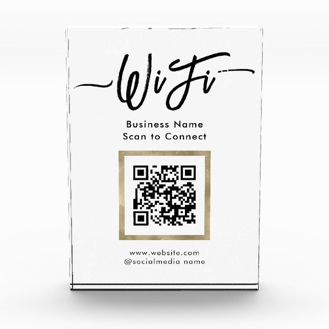 Elegant Wifi Connection QR Code Fotoblock (Vorderseite)