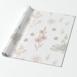 Elegant Wild Blume Babydusche Geschenkpapier