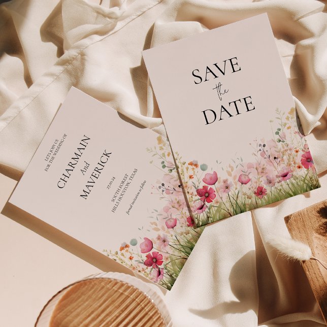 Elegant Wild Blume Wedding Save The Date (Von Creator hochgeladen)