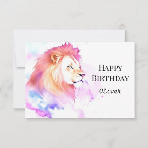 Elegant Wild Enchanted Lion Birthday Karte