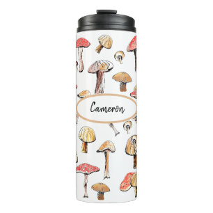 Elegant Wild Mushroom Personalisierte Natur Thermosbecher