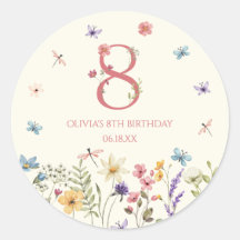 Elegant Wildflower Butterfly 8th Birthday Party