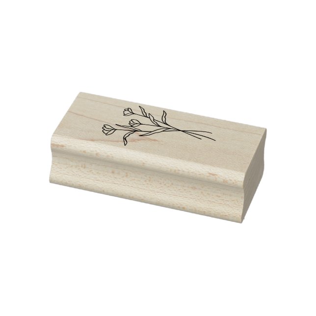 Elegant Wildflower Floral Bouquet Wood Art Gummistempel (Stempel)