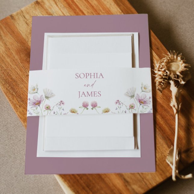 Elegant Wildflower Floral Flowers Wedding Einladungsbanderole (Von Creator hochgeladen)