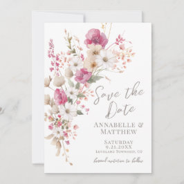 Elegant Wildflower Floral Wedding Save The Date
