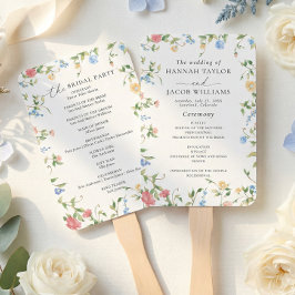 Elegant Wildflower Meadow Wedding Program Fächer