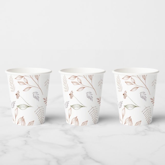 Elegant Wildflower Rustic Floral Garden Paper Cup Pappbecher (Multi)