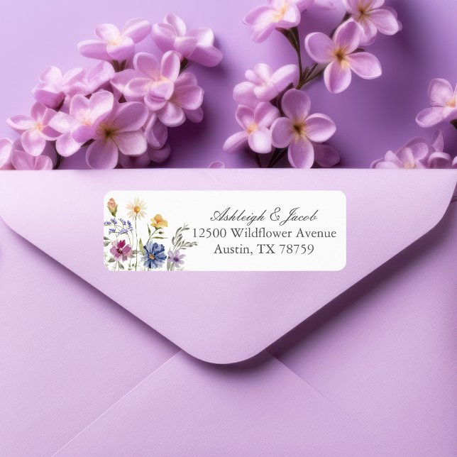 Elegant Wildflower Spring Wedding Return Address (Von Creator hochgeladen)