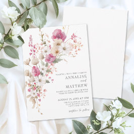 Elegant Wildflower Watercolor Floral Wedding Einladung