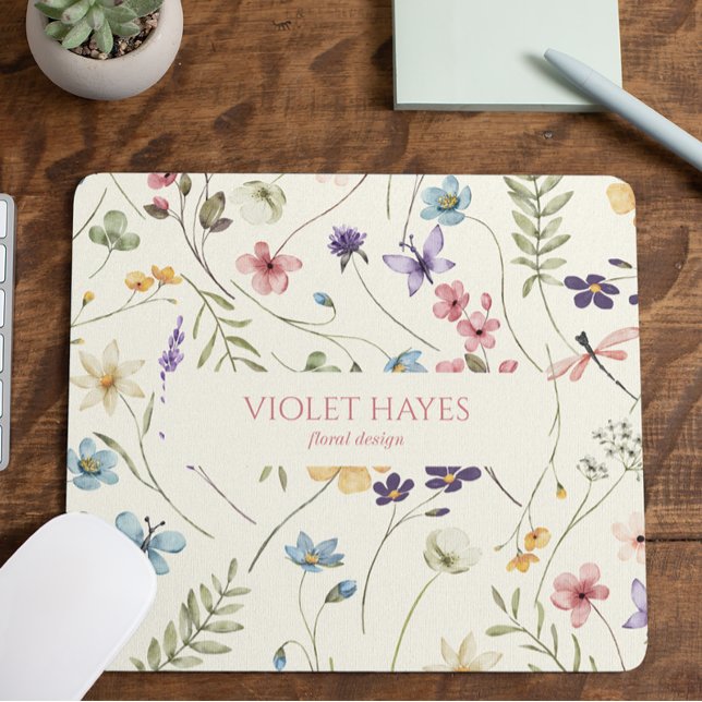 Elegant Wildflower Wild Flower Floral Custom Mousepad (Von Creator hochgeladen)