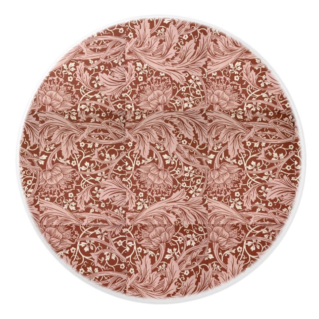 Elegant William Morris Floral Blue White Pattern Keramikknauf (Vorderseite)