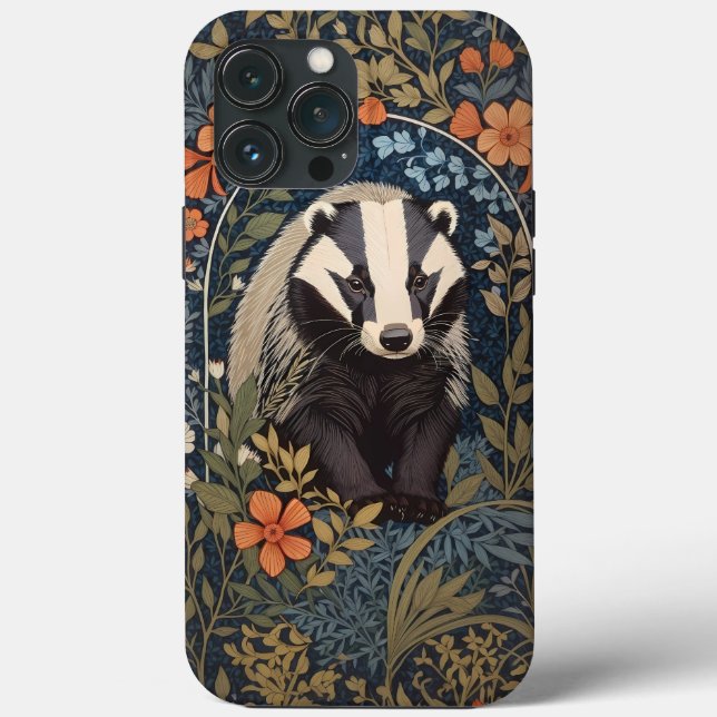 Elegant William Morris Inspiriert Badger Case-Mate iPhone Hülle (Rückseite)