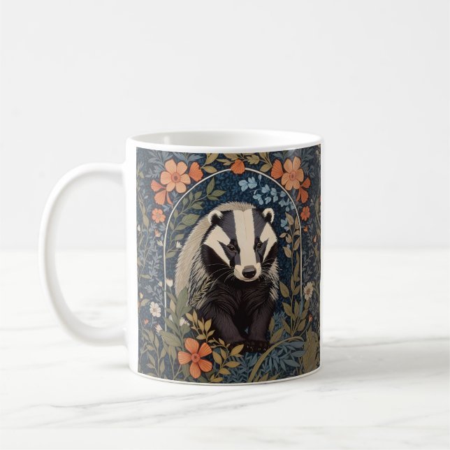 Elegant William Morris Inspiriert Badger Kaffeetasse (Links)