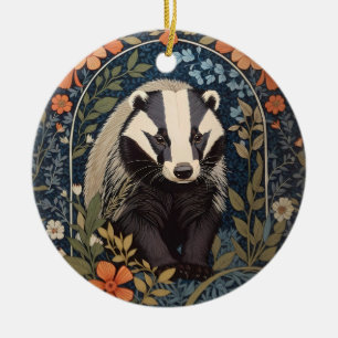 Elegant William Morris Inspiriert Badger Keramik Ornament