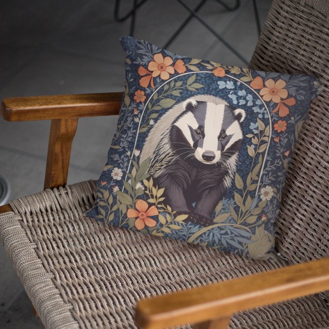 Elegant William Morris Inspiriert Badger Kissen (Von Creator hochgeladen)