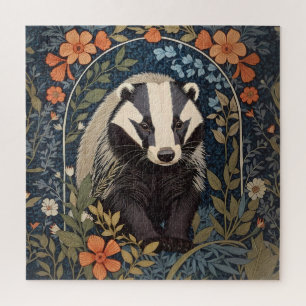 Elegant William Morris Inspiriert Badger Puzzle