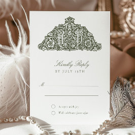 Elegant William Morris Inspiriert RSVP Card Weddin Einladung