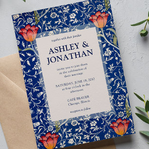Elegant William Morris Medway Pattern Wedding Einladung