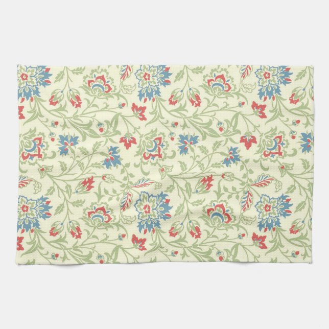 Elegant William Morris Renaissance Floral Geschirrtuch (Horizontal)