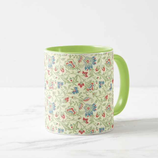 Elegant William Morris Renaissance Floral Tasse (VorderseiteRechts)