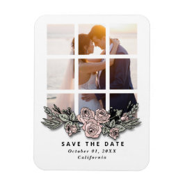 Elegant Window with Image Wedding Save the Date Magnet